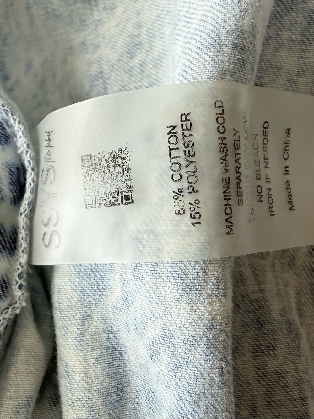 SSYS Light Wash Denim Tiered Mini Dress Size XS - Picture 5 of 5